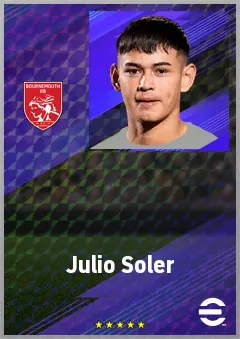Julio Soler eFootball 2026 player card, 74 OVR LB