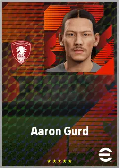 Aaron Gurd eFootball 2026 player card, 68 OVR CB