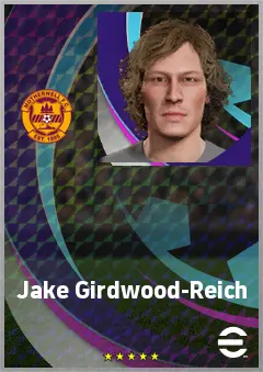 Jake Girdwood-Reich eFootball 2026 player card, 68 OVR CMF