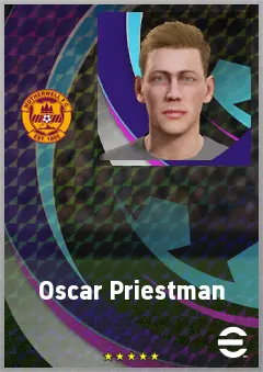 Oscar Priestman eFootball 2026 player card, 69 OVR CMF