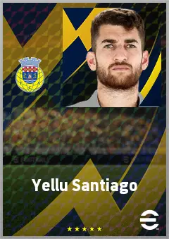 Yellu Santiago eFootball 2026 player card, 69 OVR CMF