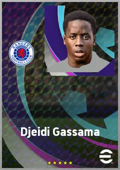 Djeidi Gassama eFootball 2026 player card, 71 OVR LWF