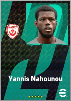 Yannis Nahounou eFootball 2026 player card, 65 OVR CB