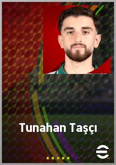 Tunahan Taşçı eFootball 2026 player card, 67 OVR RWF