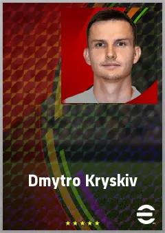 Dmytro Kryskiv eFootball 2026 player card, 69 OVR CMF
