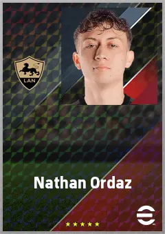 Nathan Ordaz eFootball 2026 player card, 71 OVR CF