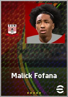 Malick Fofana eFootball 2026 player card, 75 OVR LWF