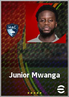 Junior Mwanga eFootball 2026 player card, 71 OVR DMF
