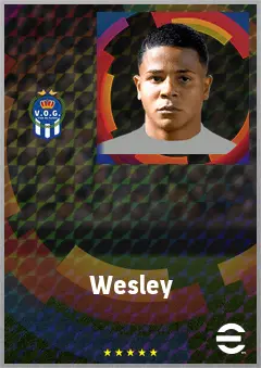 Wesley eFootball 2026 player card, 71 OVR LWF