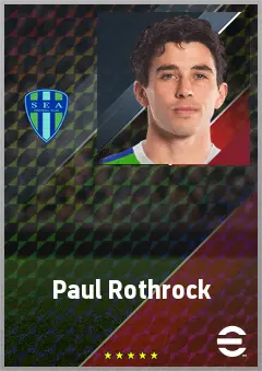 Paul Rothrock eFootball 2026 player card, 72 OVR LWF