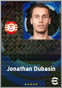 Jonathan Dubasin eFootball 2026 player card, 71 OVR LWF