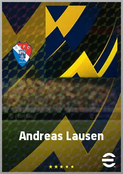 Andreas Lausen eFootball 2026 player card, 65 OVR CMF