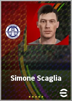 Simone Scaglia eFootball 2026 player card, 65 OVR GK