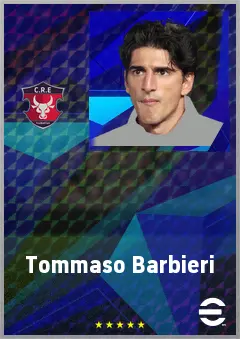 Tommaso Barbieri eFootball 2026 player card, 72 OVR RB