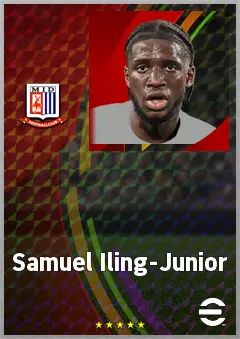 Samuel Iling-Junior eFootball 2026 player card, 72 OVR LWF