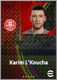 Karim L'Koucha eFootball 2026 player card, 68 OVR RWF