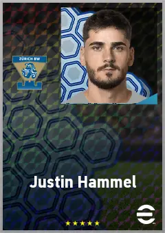 Justin Hammel eFootball 2026 player card, 67 OVR GK