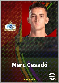 Marc Casadó eFootball 2026 player card, 76 OVR DMF