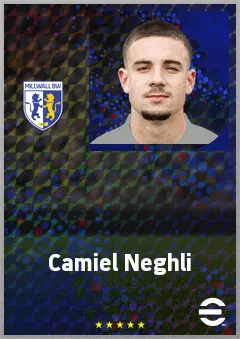 Camiel Neghli eFootball 2026 player card, 71 OVR RMF