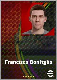 Francisco Bonfiglio eFootball 2026 player card, 67 OVR CF