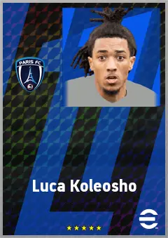 Luca Koleosho eFootball 2026 player card, 73 OVR LWF