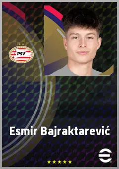 Esmir Bajraktarević eFootball 2026 player card, 71 OVR RWF