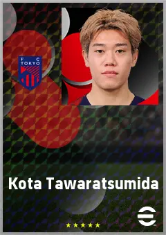 Tawaratsumida Kota eFootball 2026 player card, 69 OVR LWF