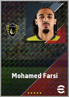 Mohamed Farsi eFootball 2026 player card, 72 OVR RB