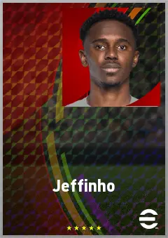 Jeffinho eFootball 2026 player card, 72 OVR LWF