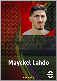 Mayckel Lahdo eFootball 2026 player card, 70 OVR RWF