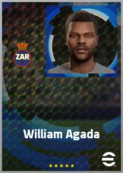 William Agada eFootball 2026 player card, 68 OVR CF