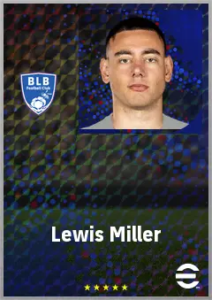 Lewis Miller eFootball 2026 player card, 70 OVR RB