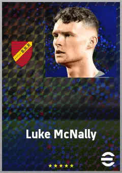 Luke McNally eFootball 2026 player card, 72 OVR CB