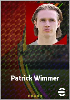 Patrick Wimmer eFootball 2026 player card, 73 OVR RWF
