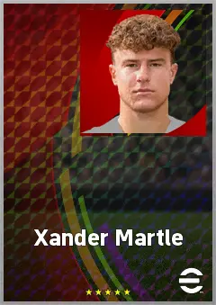 Xander Martle eFootball 2026 player card, 62 OVR AMF