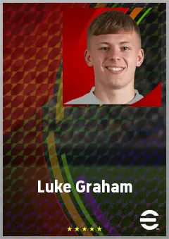 Luke Graham eFootball 2026 player card, 68 OVR CB