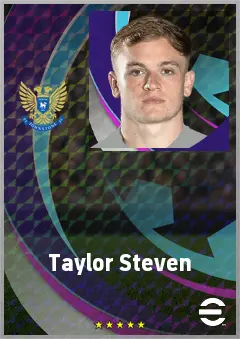 Taylor Steven eFootball 2026 player card, 66 OVR RWF