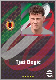 Tjaš Begić eFootball 2026 player card, 66 OVR LWF