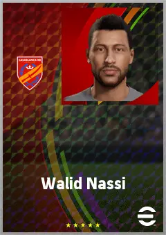 Walid Nassi eFootball 2026 player card, 68 OVR RWF