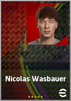 Nicolas Wasbauer eFootball 2026 player card, 63 OVR CB