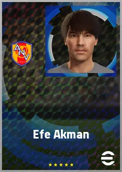 Efe Akman eFootball 2026 player card, 65 OVR DMF