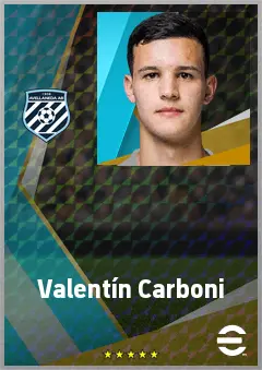 Valentín Carboni eFootball 2026 player card, 69 OVR AMF