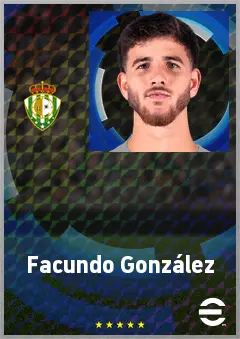 Facundo González eFootball 2026 player card, 70 OVR CB