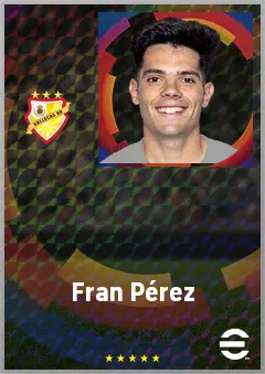 Fran Pérez eFootball 2026 player card, 71 OVR RWF