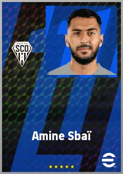 Amine Sbaï eFootball 2026 player card, 70 OVR LMF