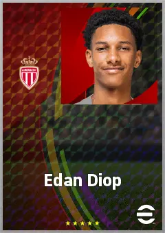 Edan Diop eFootball 2026 player card, 69 OVR LMF