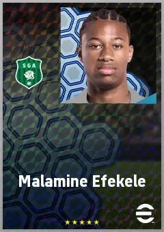 Malamine Efekele eFootball 2026 player card, 65 OVR RWF