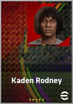 Kaden Rodney eFootball 2026 player card, 65 OVR DMF