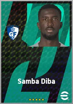 Samba Diba eFootball 2026 player card, 66 OVR CMF