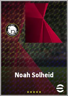 Noah Solheid eFootball 2026 player card, 65 OVR CB